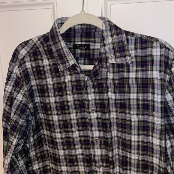 Vintage Zara Man Plaid Button Up Shirt - Picture 4 of 6